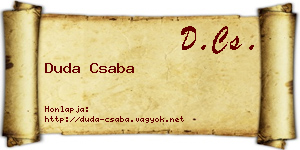 Duda Csaba névjegykártya