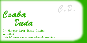csaba duda business card